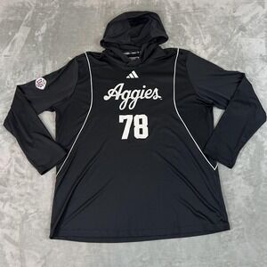 Texas A&M Aggies Adidas 2XL Player Issued Football Black Pre Game Script Hoodie